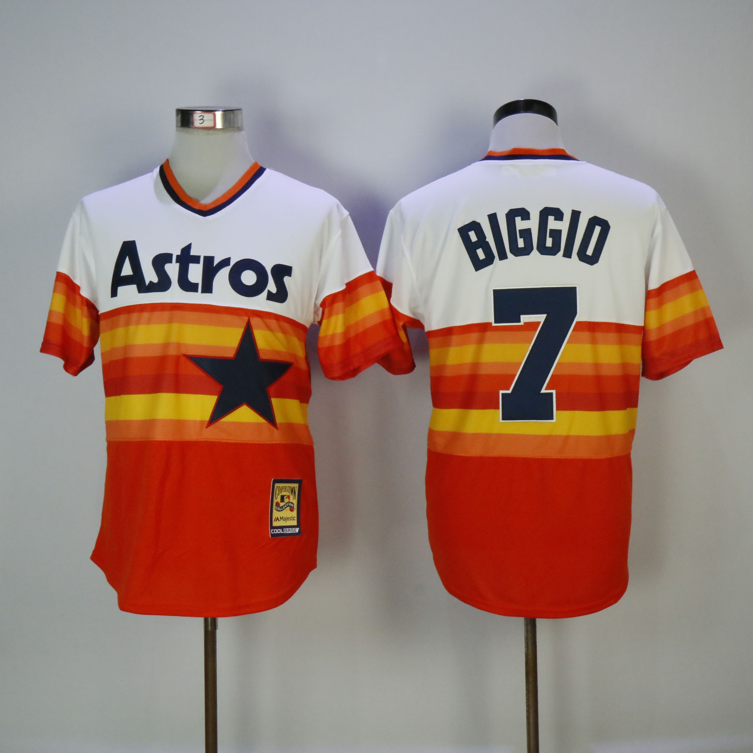 custom youth Houston Astros #7 Biggio Orange Throwback MLB Jerseys-0